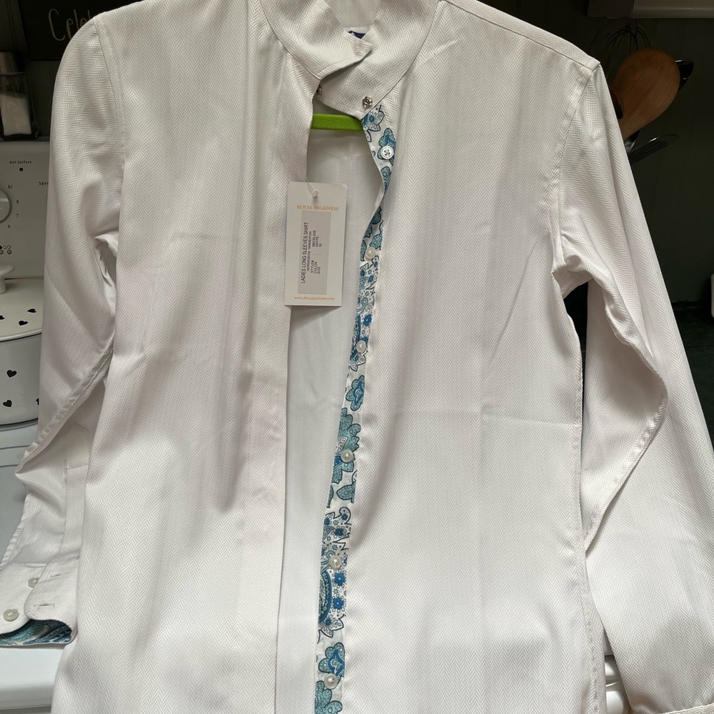 Teens White Shirt with Blue Accents